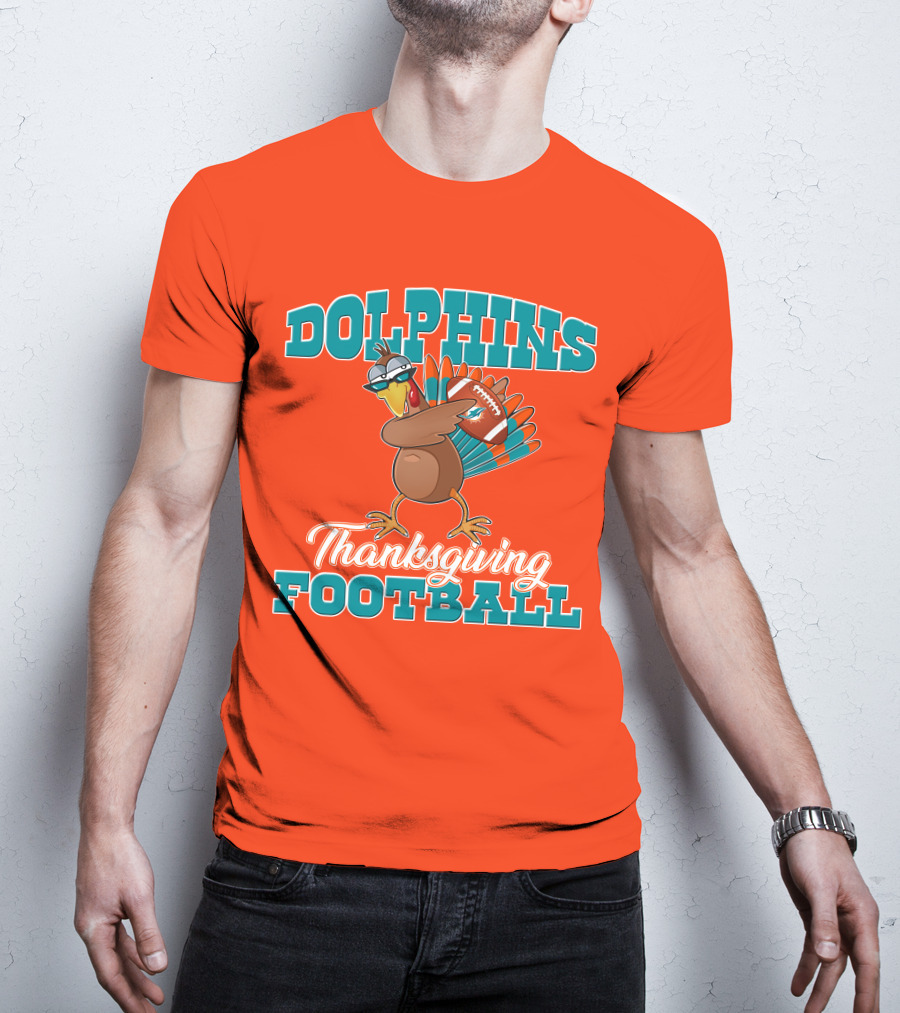 Dolphins Thanksgiving Football Turkey T-Shirt