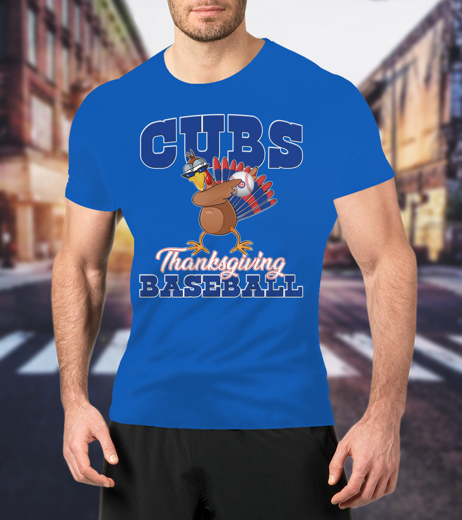 Cubs Thanksgiving Baseball Turkey T-Shirt