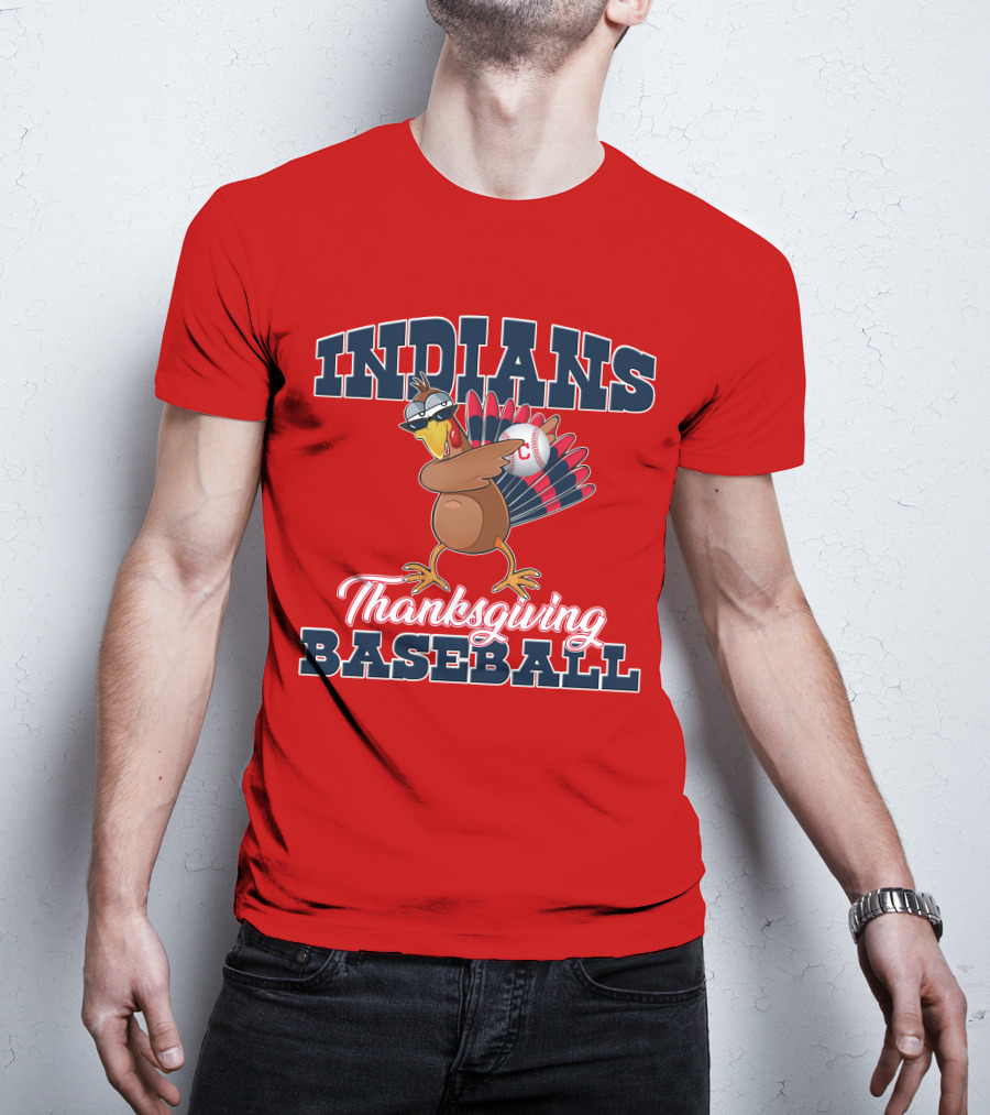 Indians Thanksgiving Baseball Turkey T-Shirt