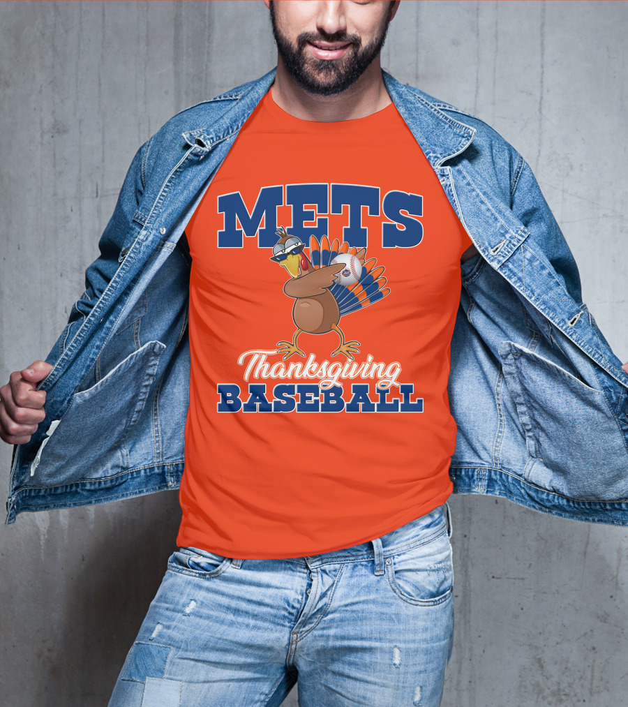 Mets Thanksgiving Baseball Turkey T-Shirt
