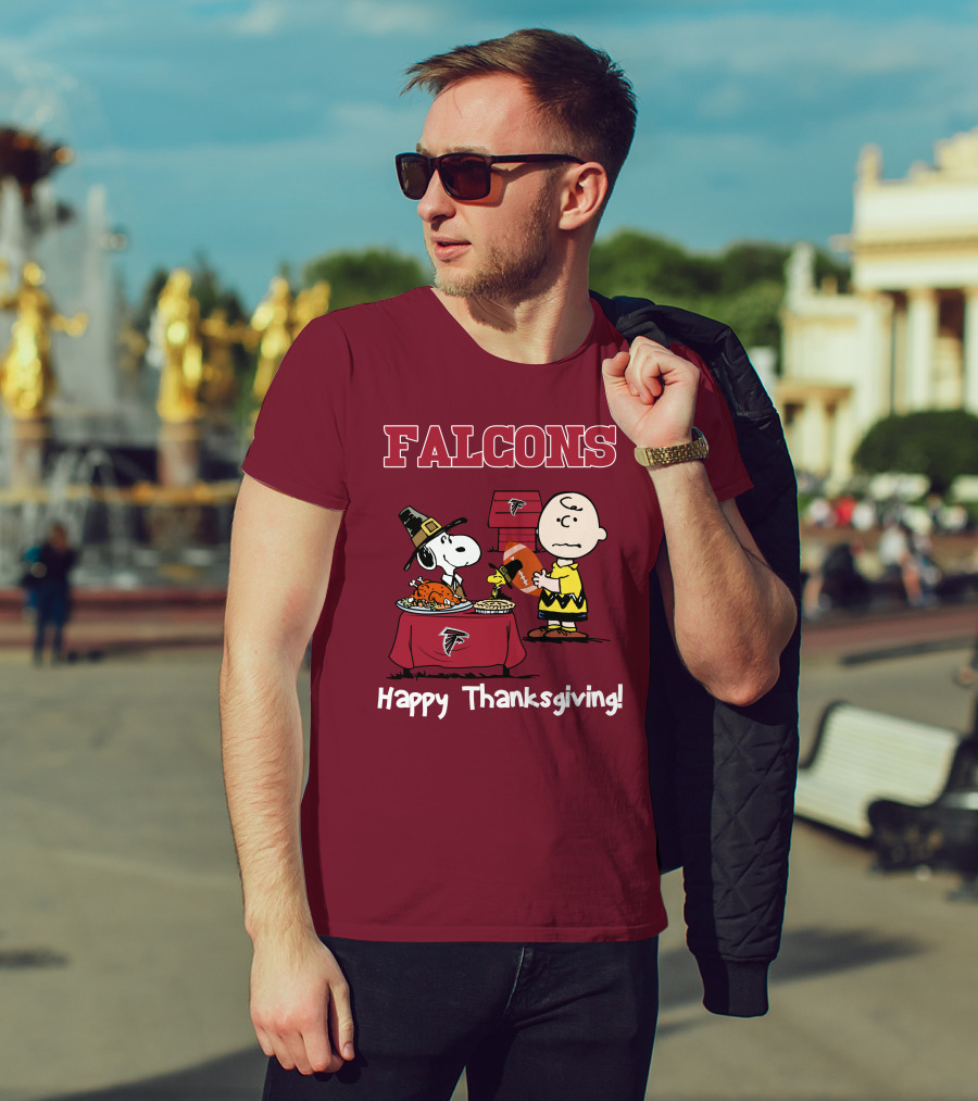 Falcons Snoopy Charlie Brown Thanksgiving Football Peanuts T-Shirt