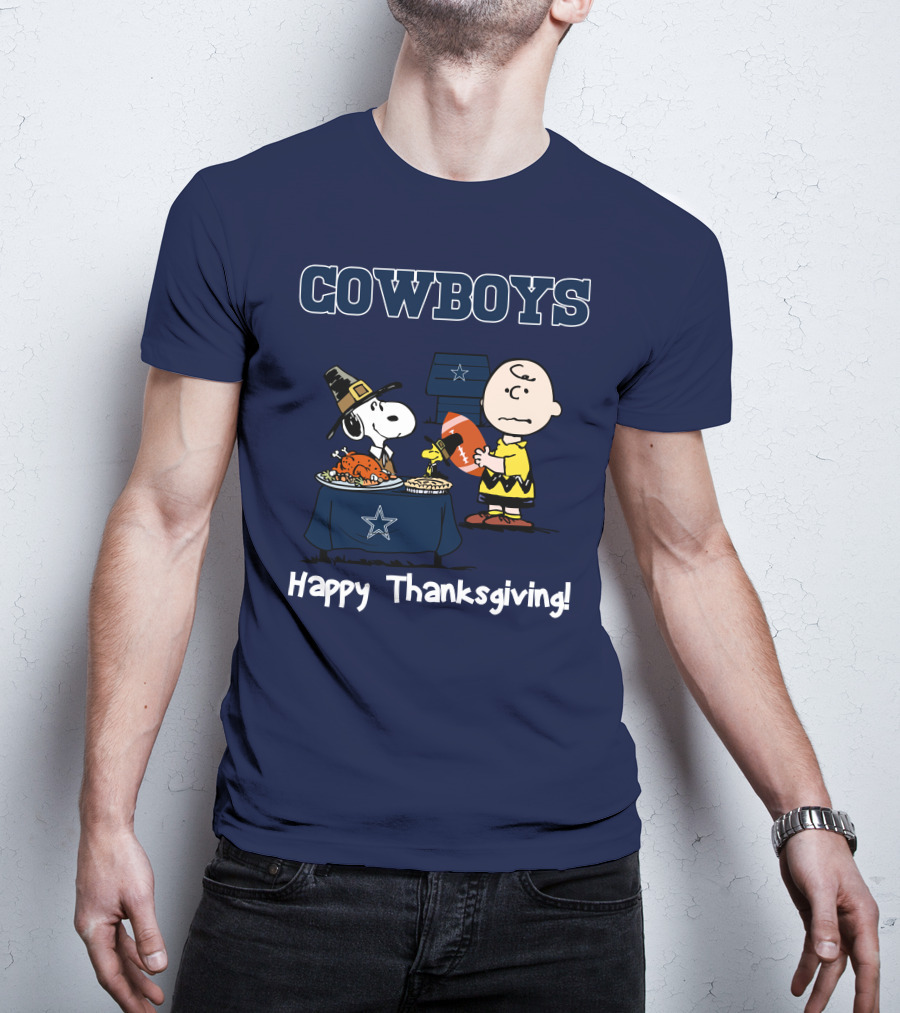 Dallas Cowboys Snoopy Charlie Brown Happy Thanksgiving T-Shirt