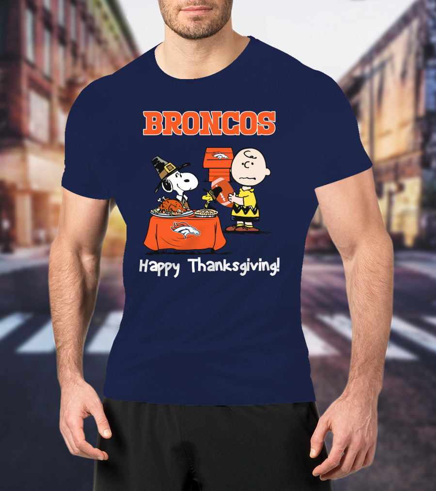 Broncos Snoopy Charlie Brown Thanksgiving T-Shirt