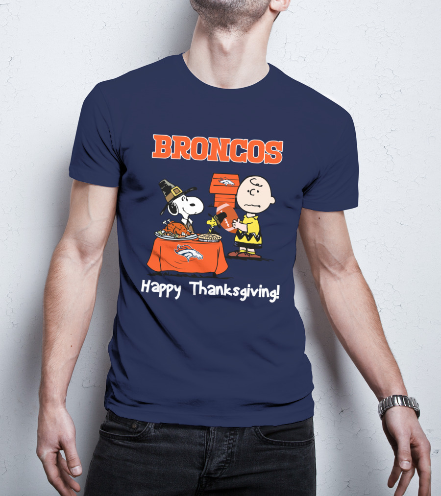 Broncos Snoopy Charlie Brown Thanksgiving T-Shirt