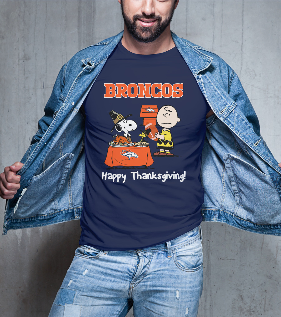 Broncos Snoopy Charlie Brown Thanksgiving T-Shirt