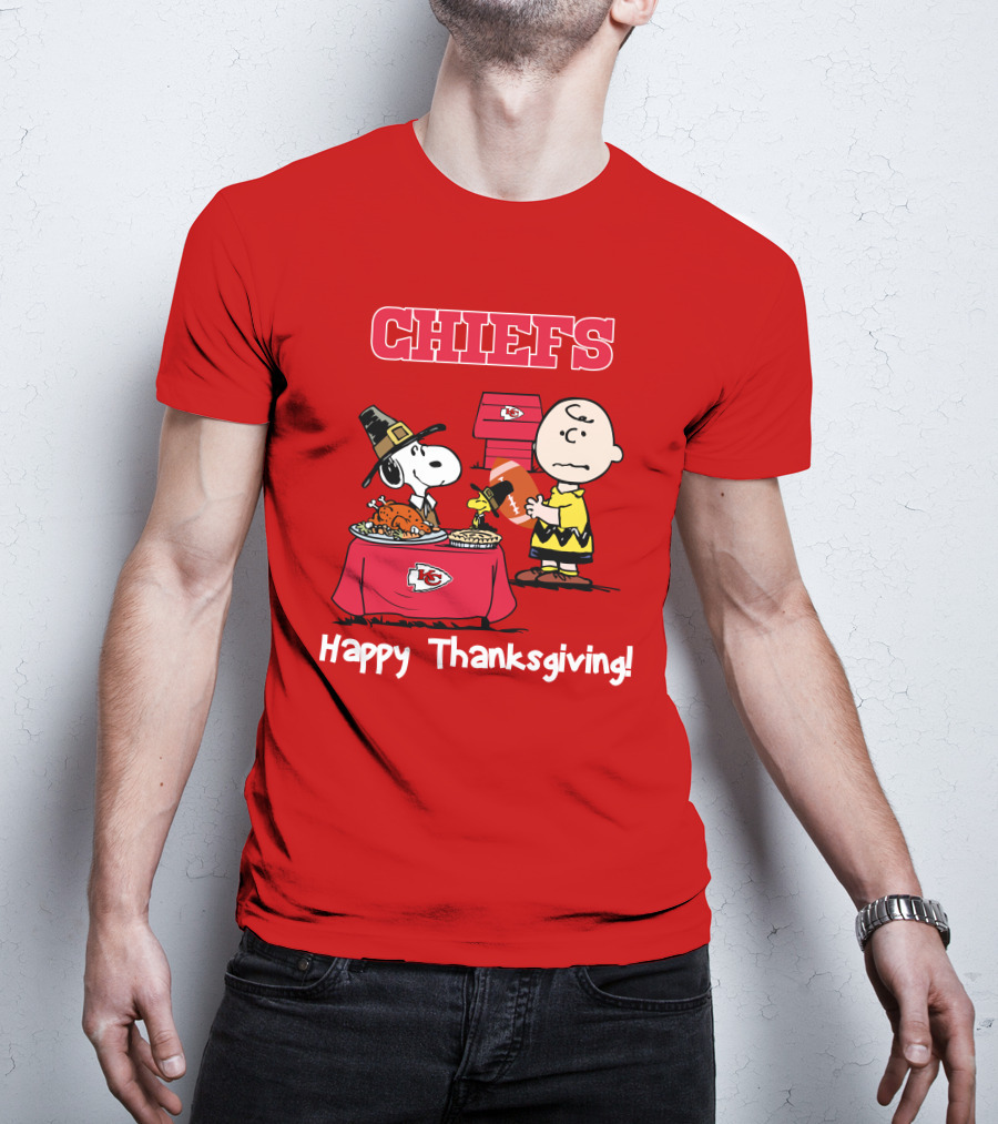 Chiefs Snoopy Charlie Brown Thanksgiving Kansas City Football T-Shirt