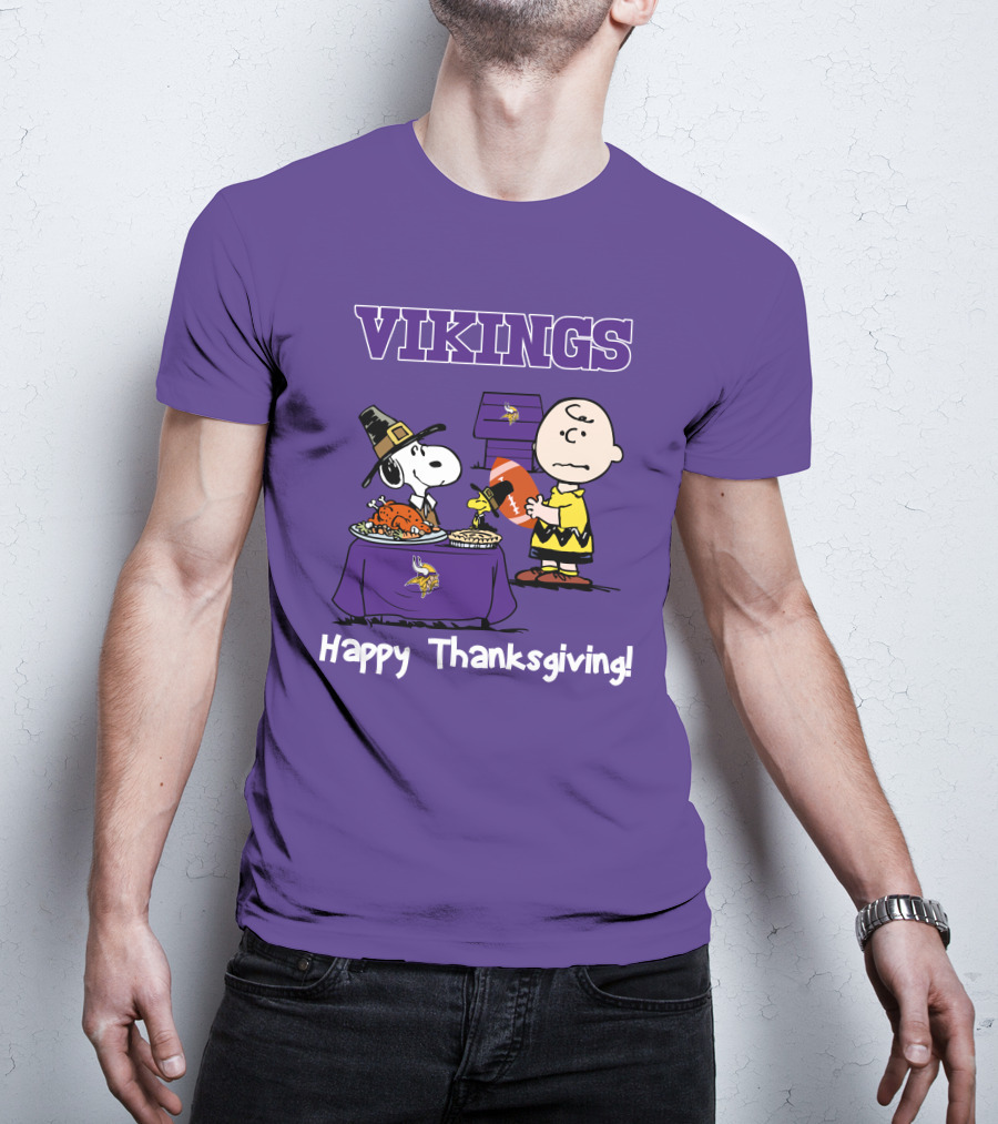 Vikings Snoopy Charlie Brown Thanksgiving Football Minnesota T-Shirt