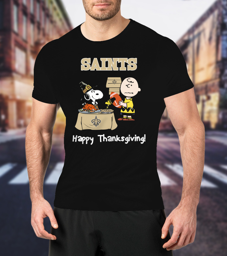 SAINTS New Orleans Happy Thanksgiving Snoopy T-Shirt