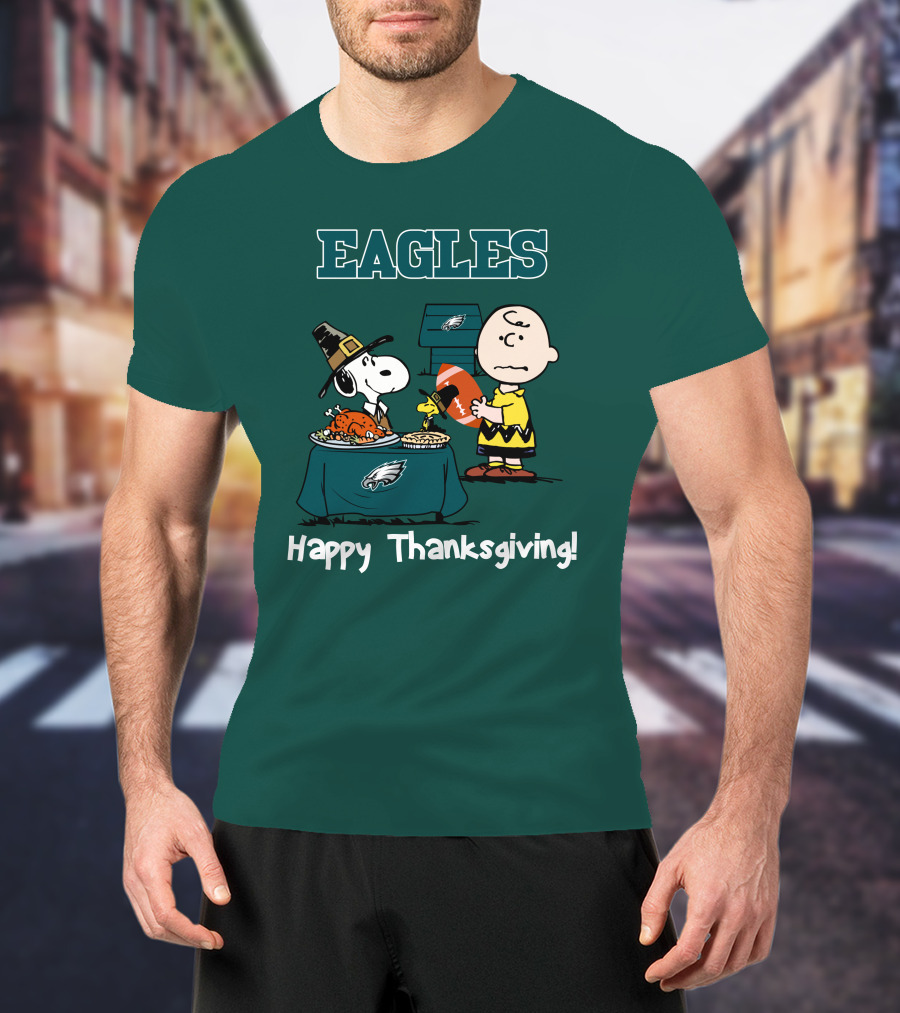 Eagles Snoopy Thanksgiving Football Peanuts Philadelphia T-Shirt