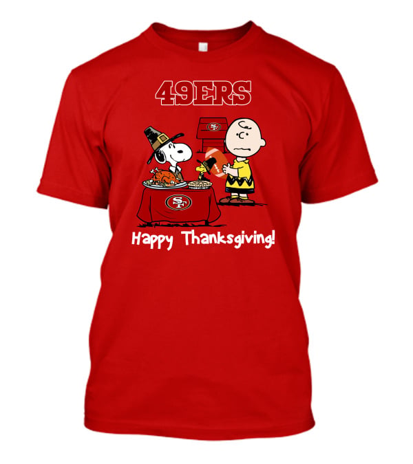 49ers Snoopy And Charlie Brown Thanksgiving T-Shirt