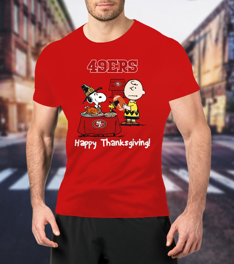 49ers Snoopy And Charlie Brown Thanksgiving T-Shirt