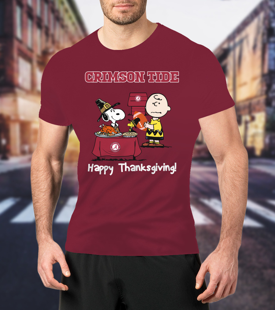 Crimson Tide Snoopy And Charlie Brown Thanksgiving T-Shirt