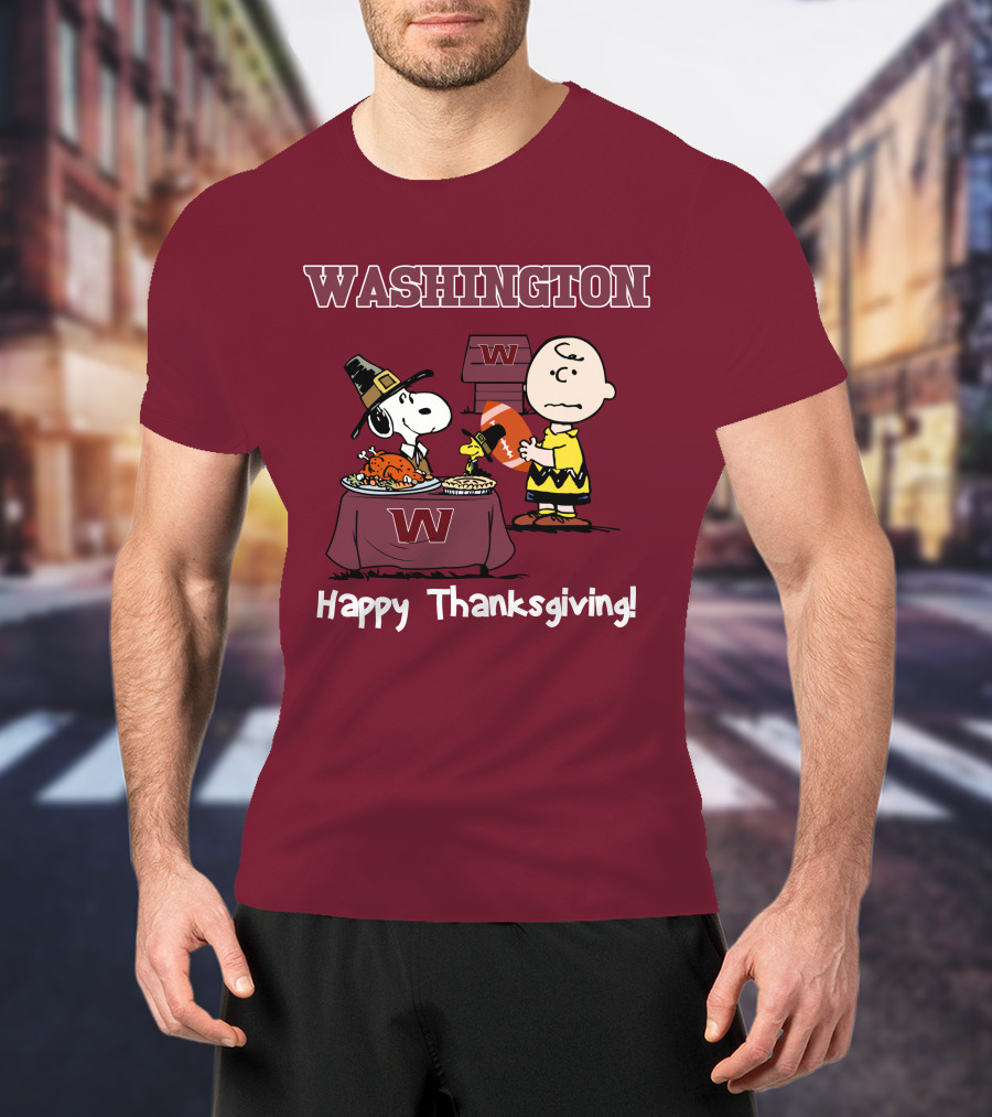 Washington Snoopy Thanksgiving Football Charlie Brown T-Shirt