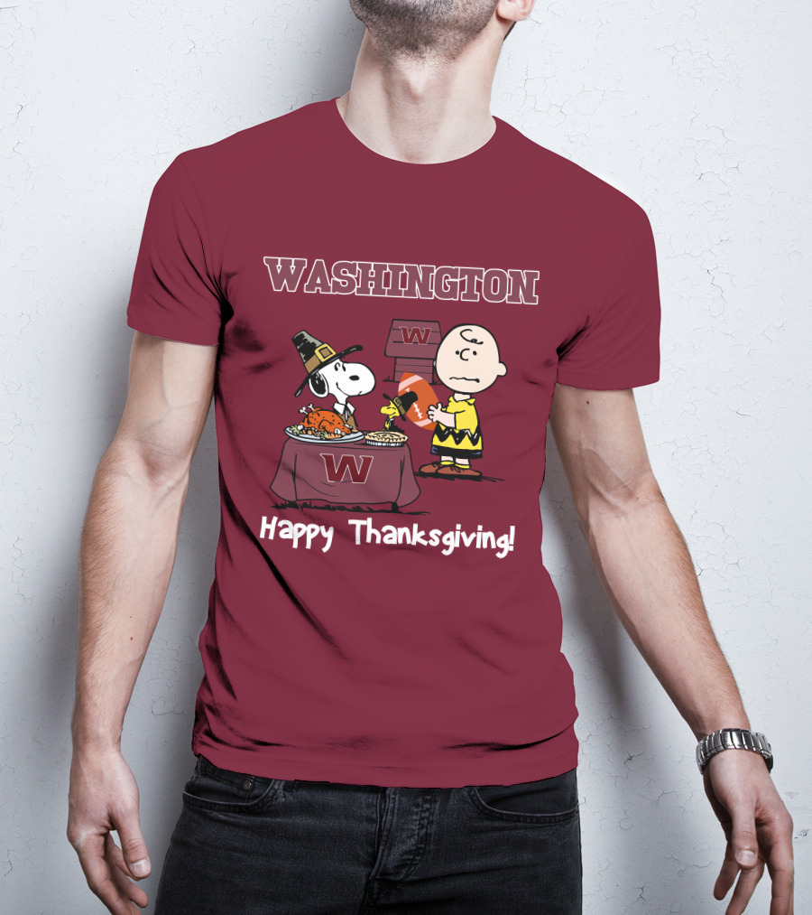 Washington Snoopy Thanksgiving Football Charlie Brown T-Shirt