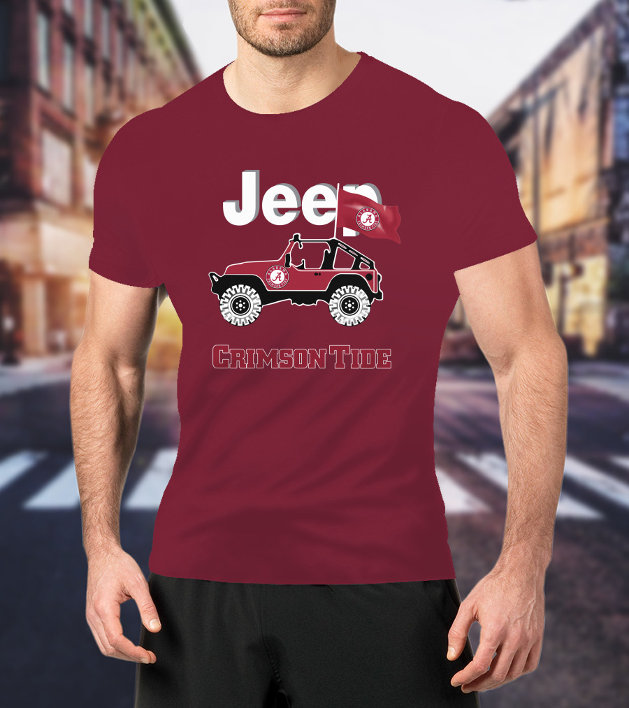 Jeep Alabama Crimson Tide Flag T-Shirt