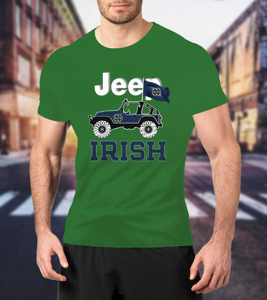 Jeep Notre Dame Fighting Irish Flag T-Shirt