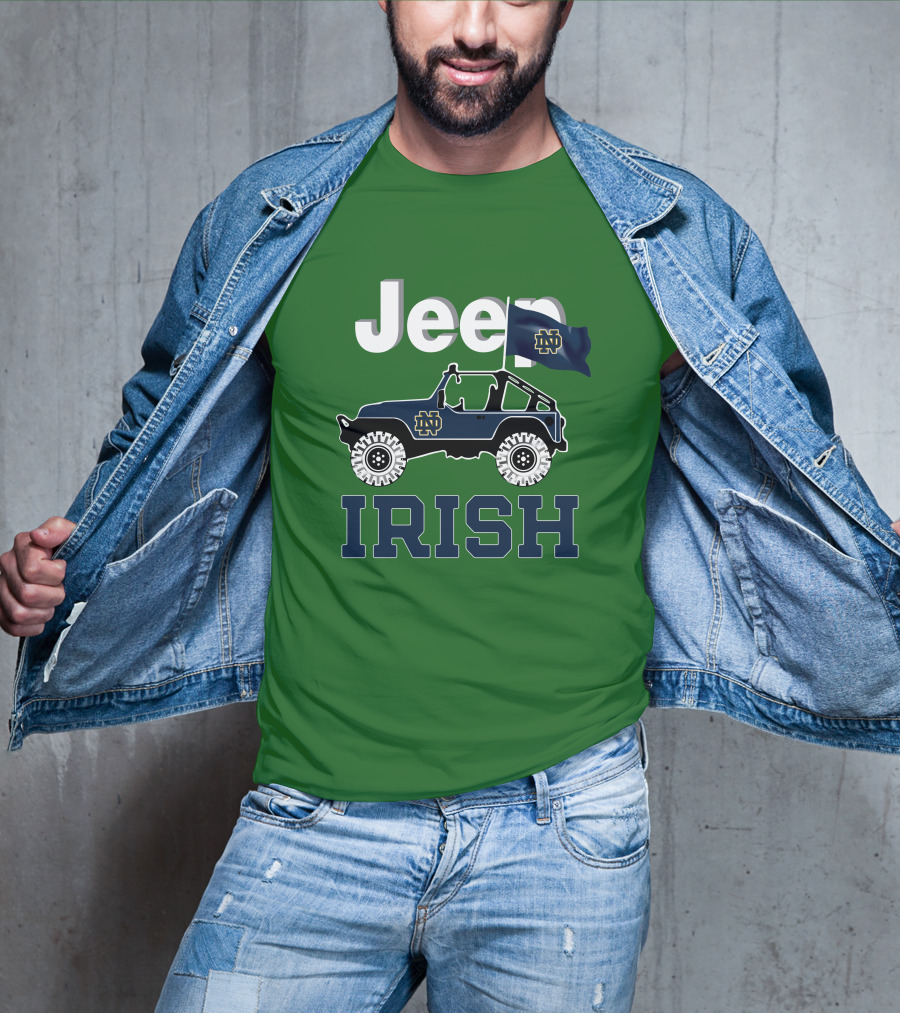 Jeep Notre Dame Fighting Irish Flag T-Shirt