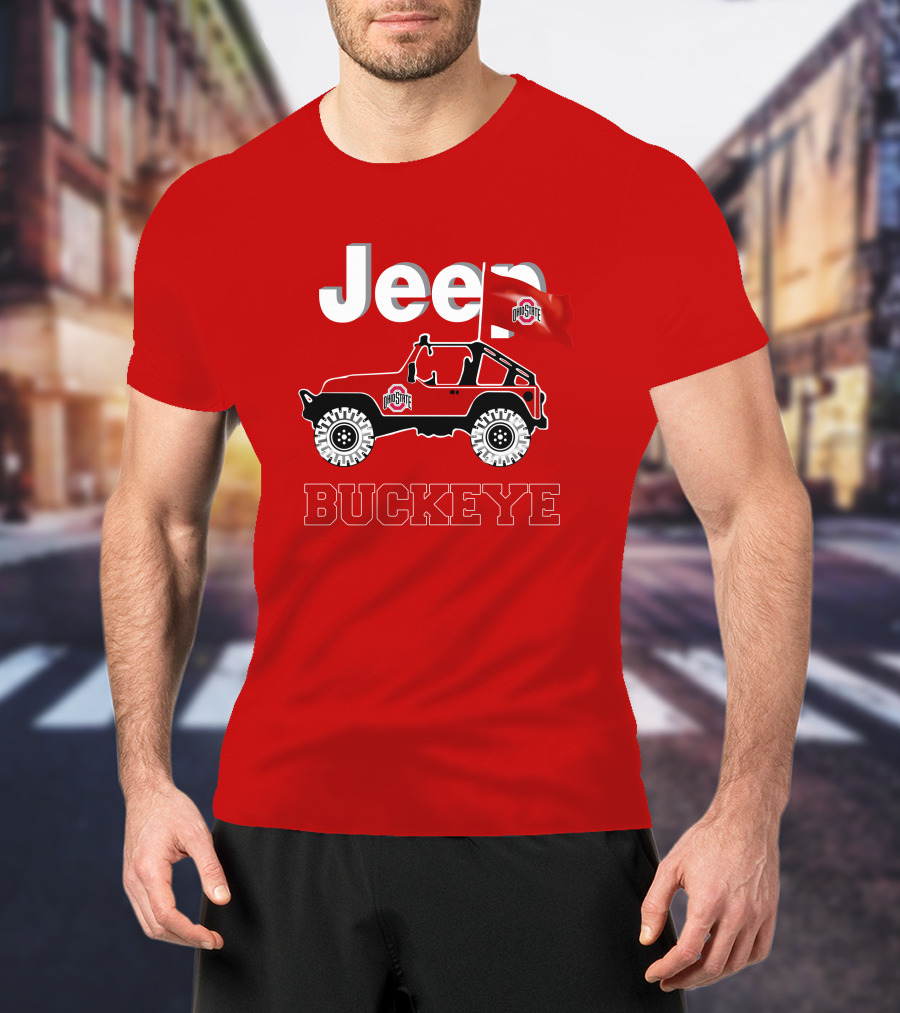 Jeep Ohio State Buckeye Red Flag Adventure T-Shirt