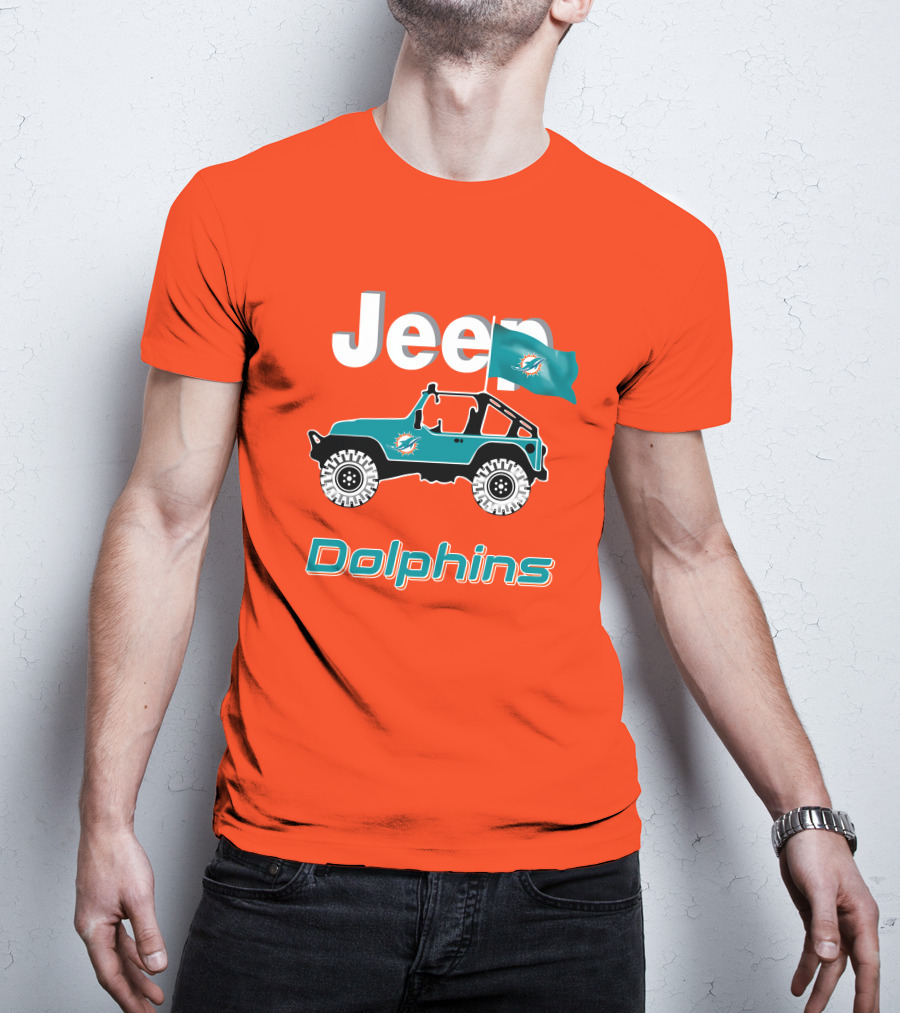 Jeep Dolphins Miami Flag Adventure T-Shirt