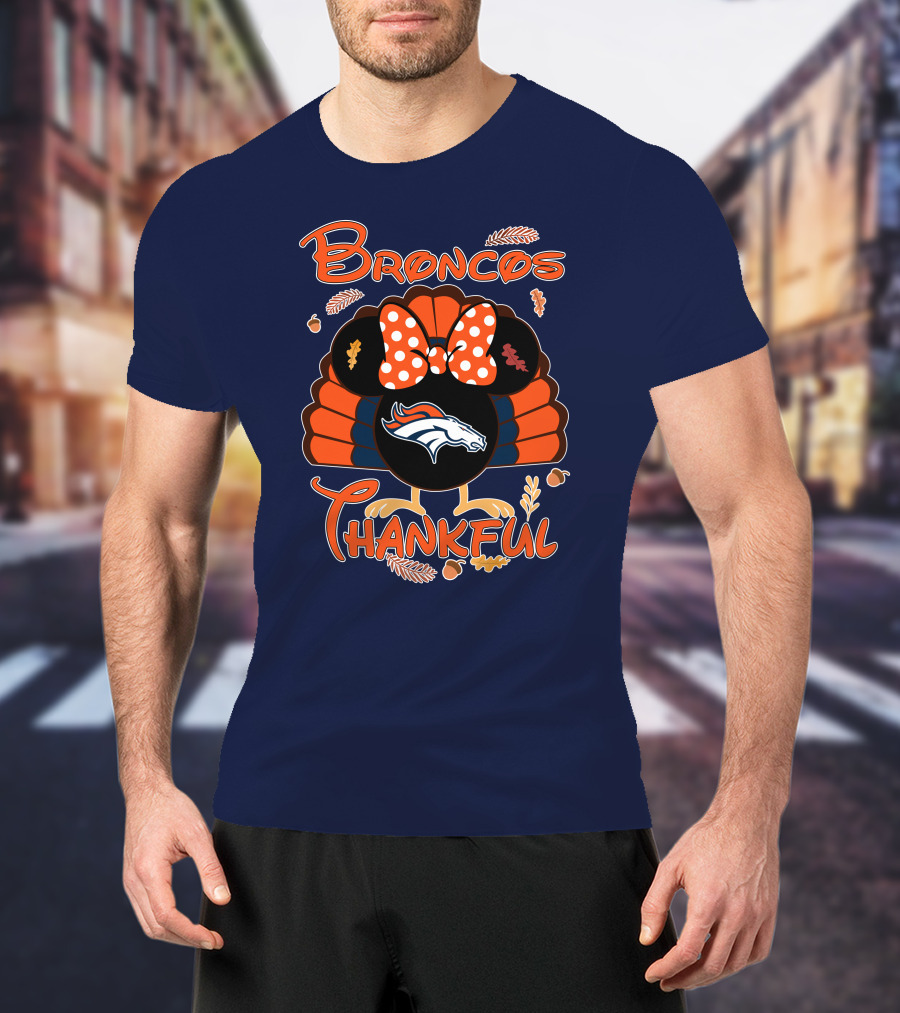 Broncos Thankful Denver Minnie Thanksgiving T-Shirt