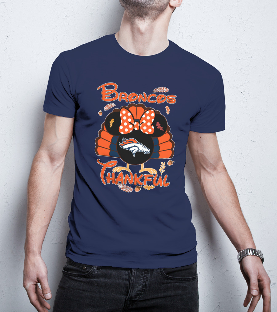Broncos Thankful Denver Minnie Thanksgiving T-Shirt