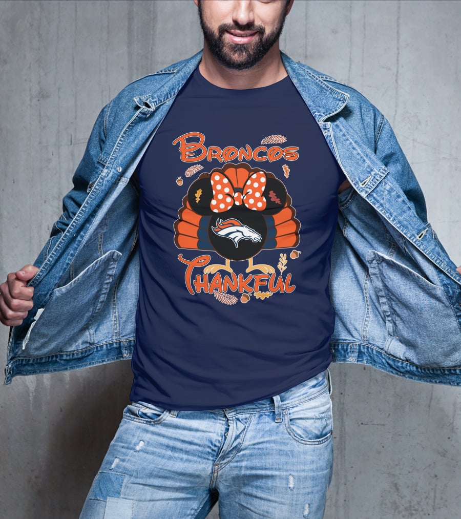 Broncos Thankful Denver Minnie Thanksgiving T-Shirt