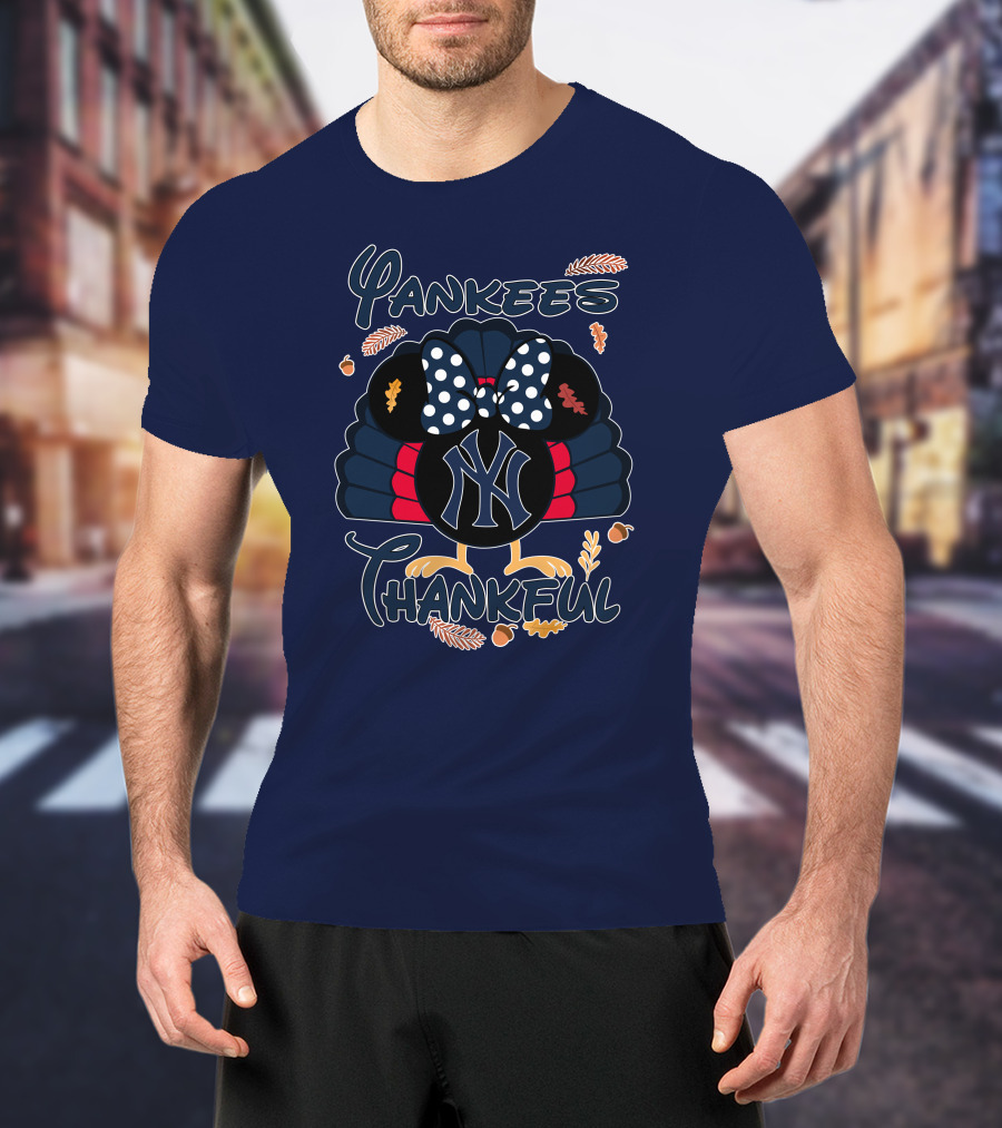 Yankees Thankful Minnie Thanksgiving T-Shirt