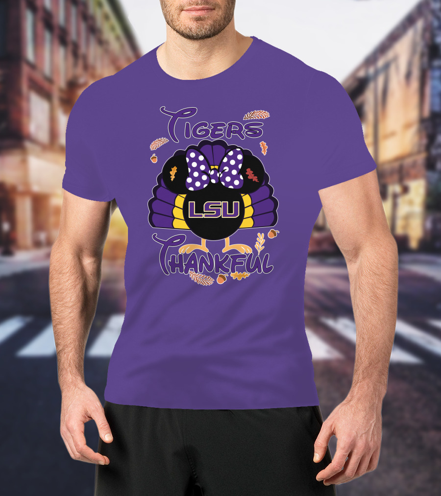 LSU Tigers Thankful Minnie Thanksgiving T-Shirt