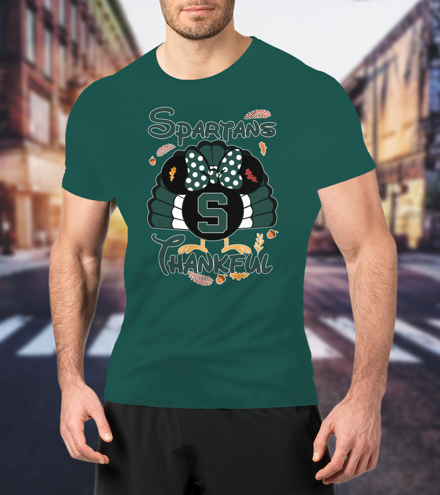 Spartans Thankful Thanksgiving Minnie Michigan State T-Shirt