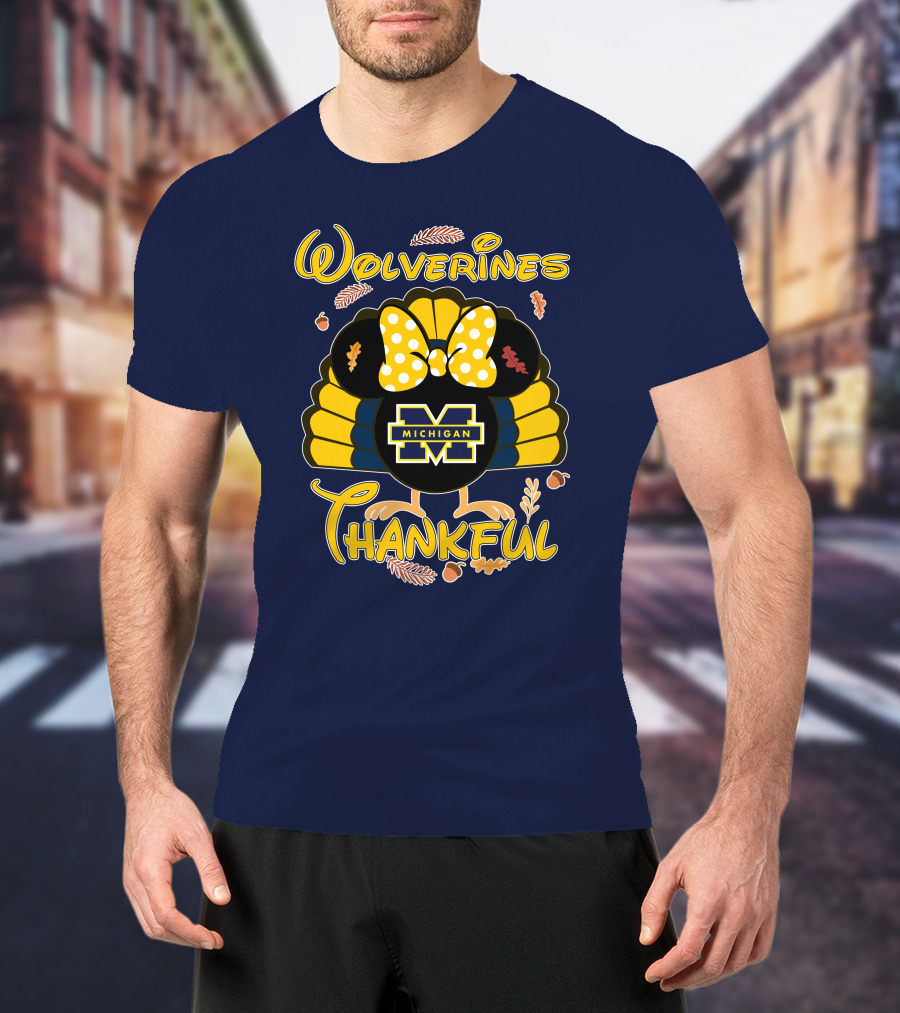 Wolverines Thankful Michigan Minnie T-Shirt