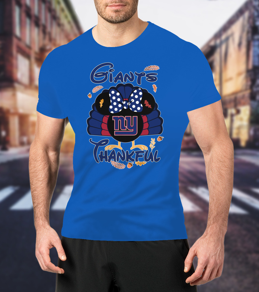 Giants Thankful New York Turkey Minnie Bow T-Shirt