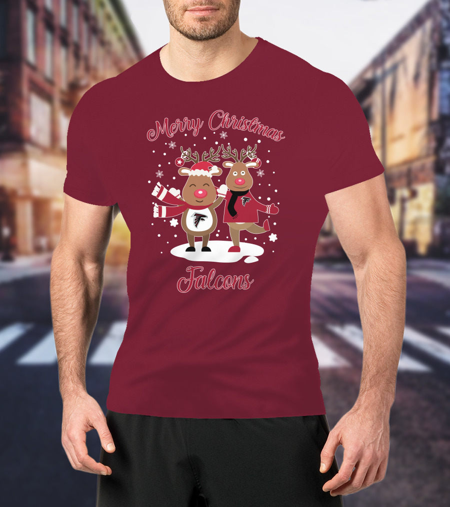 Merry Christmas Atlanta Falcons Reindeer T-Shirt