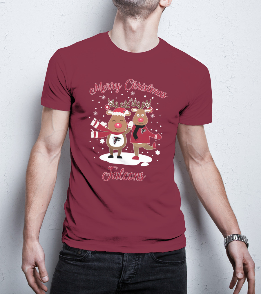 Merry Christmas Atlanta Falcons Reindeer T-Shirt