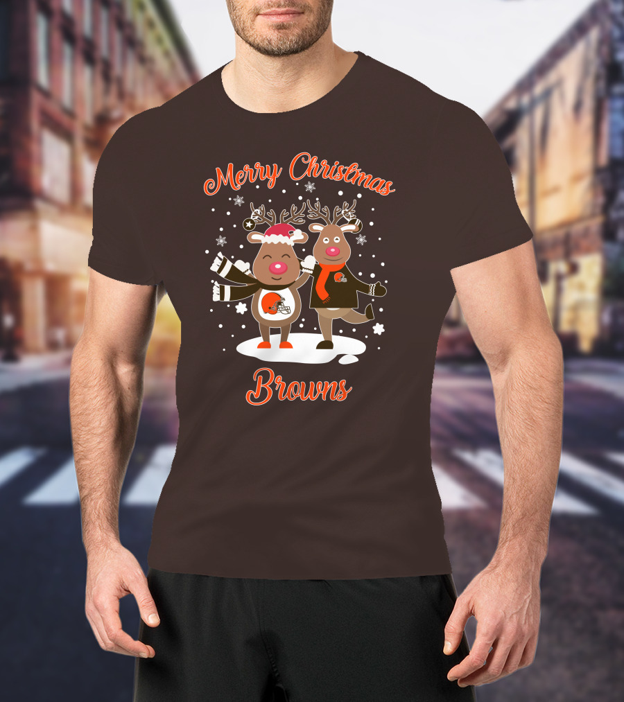 Merry Christmas Cleveland Browns Reindeer T-Shirt