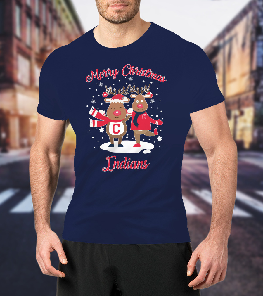 Merry Christmas Indians Reindeer With C T-Shirt