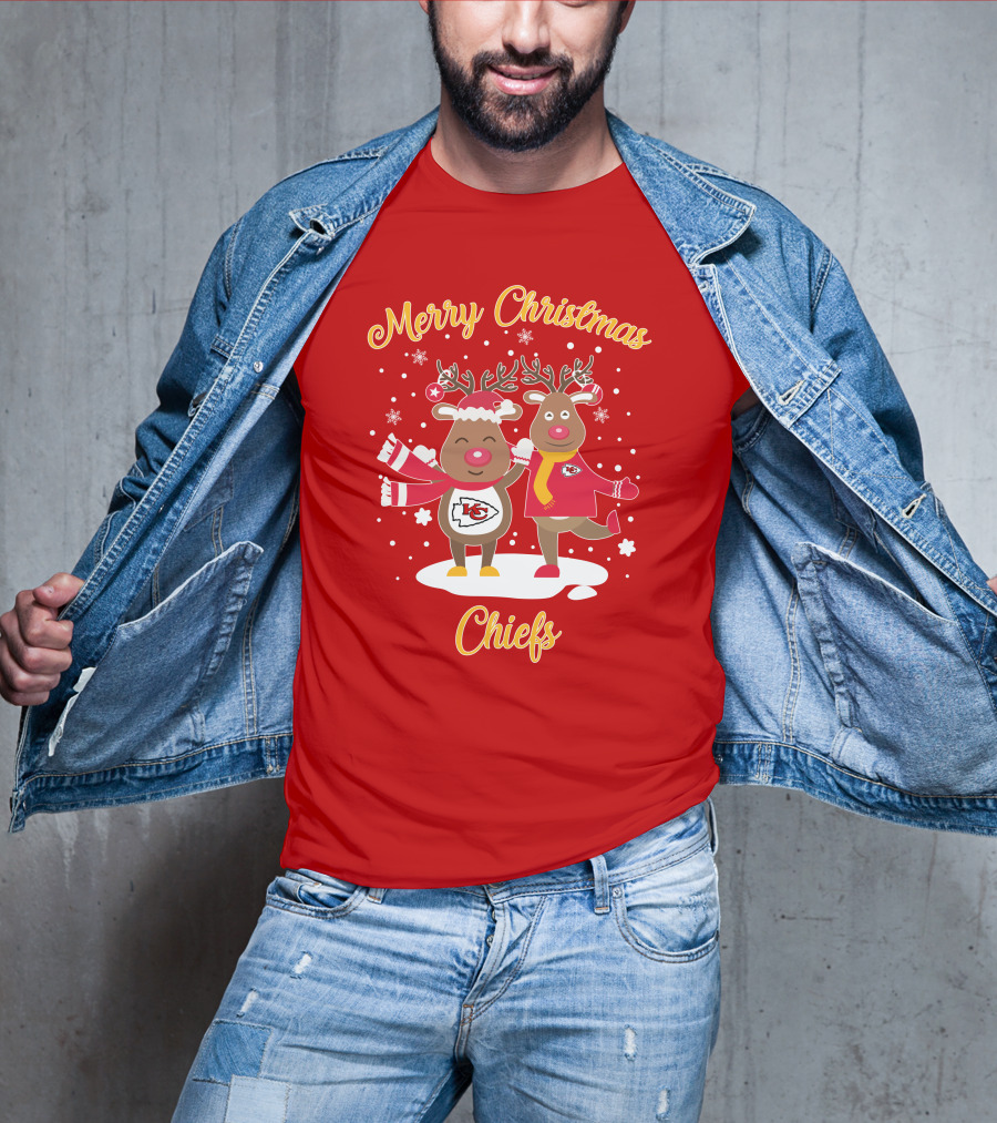 Merry Christmas Kansas City Chiefs Reindeer Chiefs T-Shirt