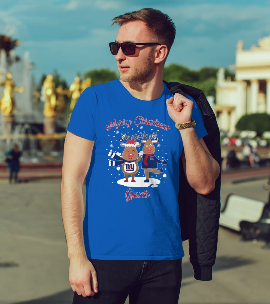 Merry Christmas New York Giants Reindeer T-Shirt
