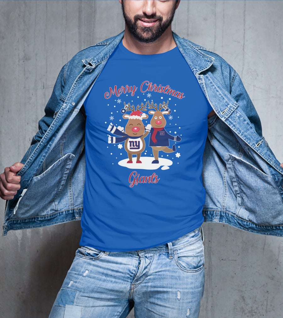 Merry Christmas New York Giants Reindeer T-Shirt
