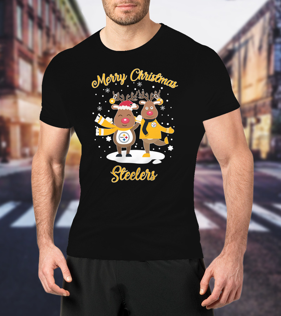 Merry Christmas Pittsburgh Steelers Reindeer T-Shirt