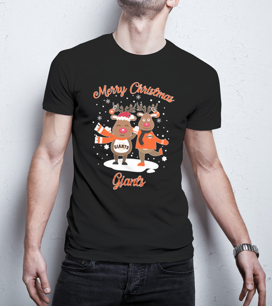 Merry Christmas Giants Reindeer Giants T-Shirt