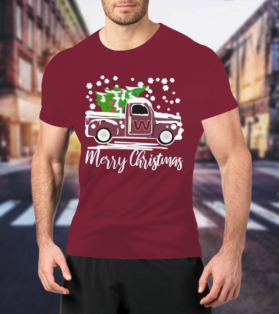 Washington Football Team Vintage Truck Merry Christmas T-Shirt