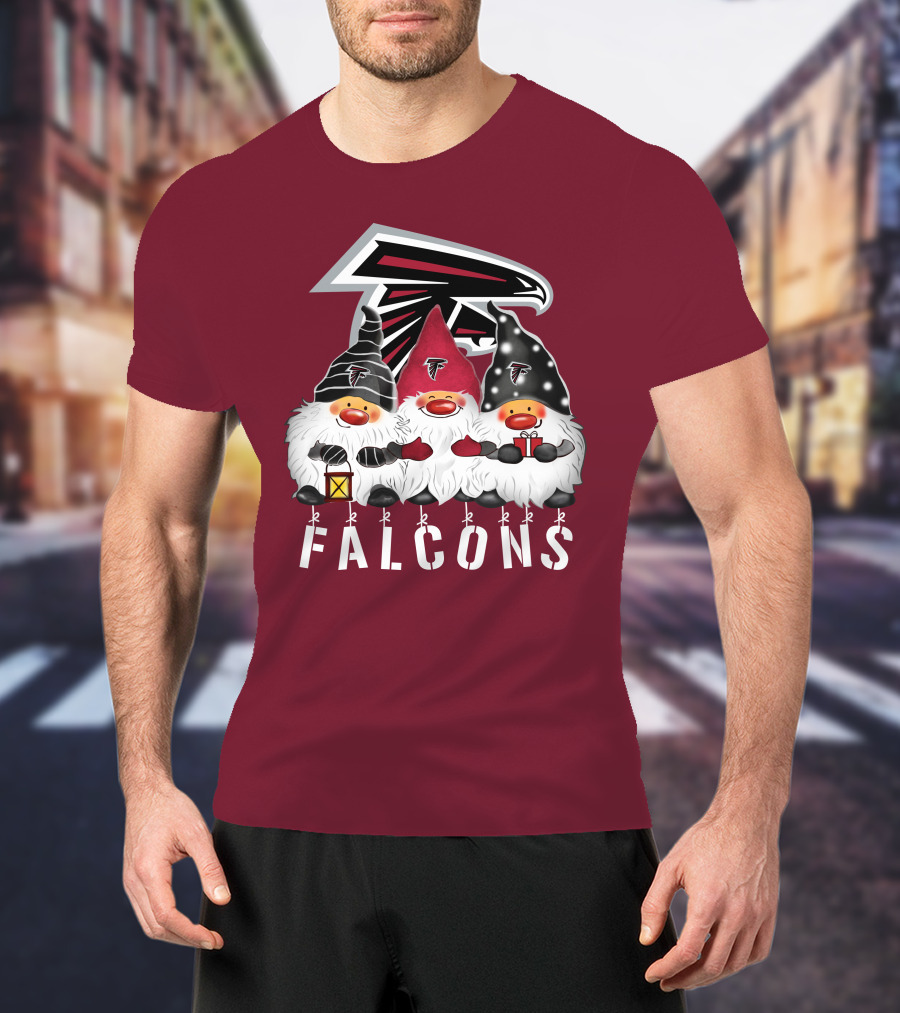 Atlanta Falcons Merry Christmas Happy Holidays Gnomes T-Shirt