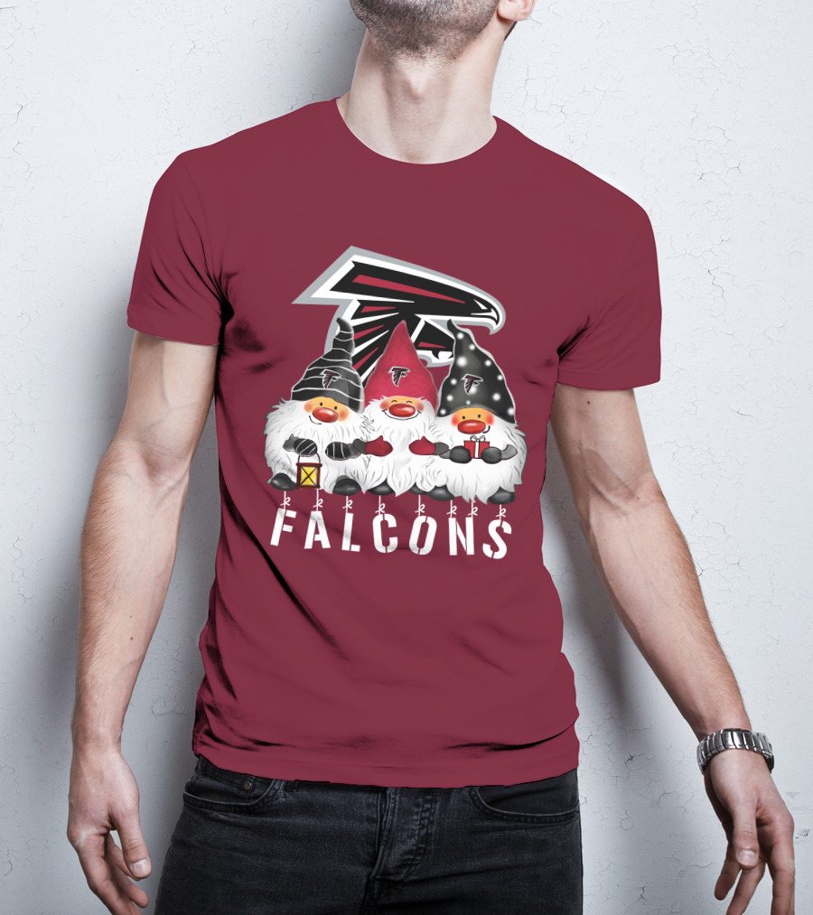 Atlanta Falcons Merry Christmas Happy Holidays Gnomes T-Shirt