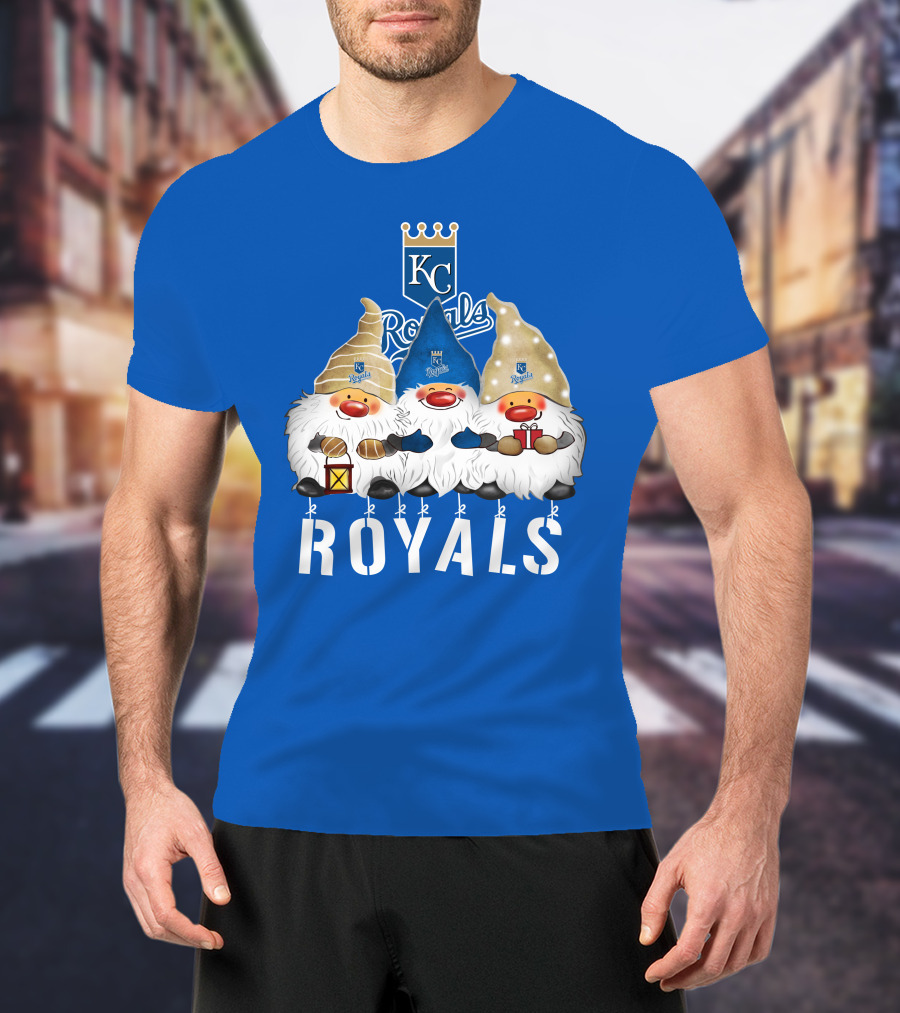 Kansas City Royals Merry Christmas Happy Holidays Gnomes T-Shirt
