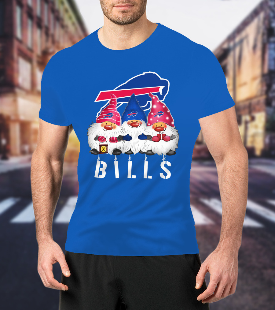 Buffalo Bills Happy Holidays Gnomes Christmas T-Shirt