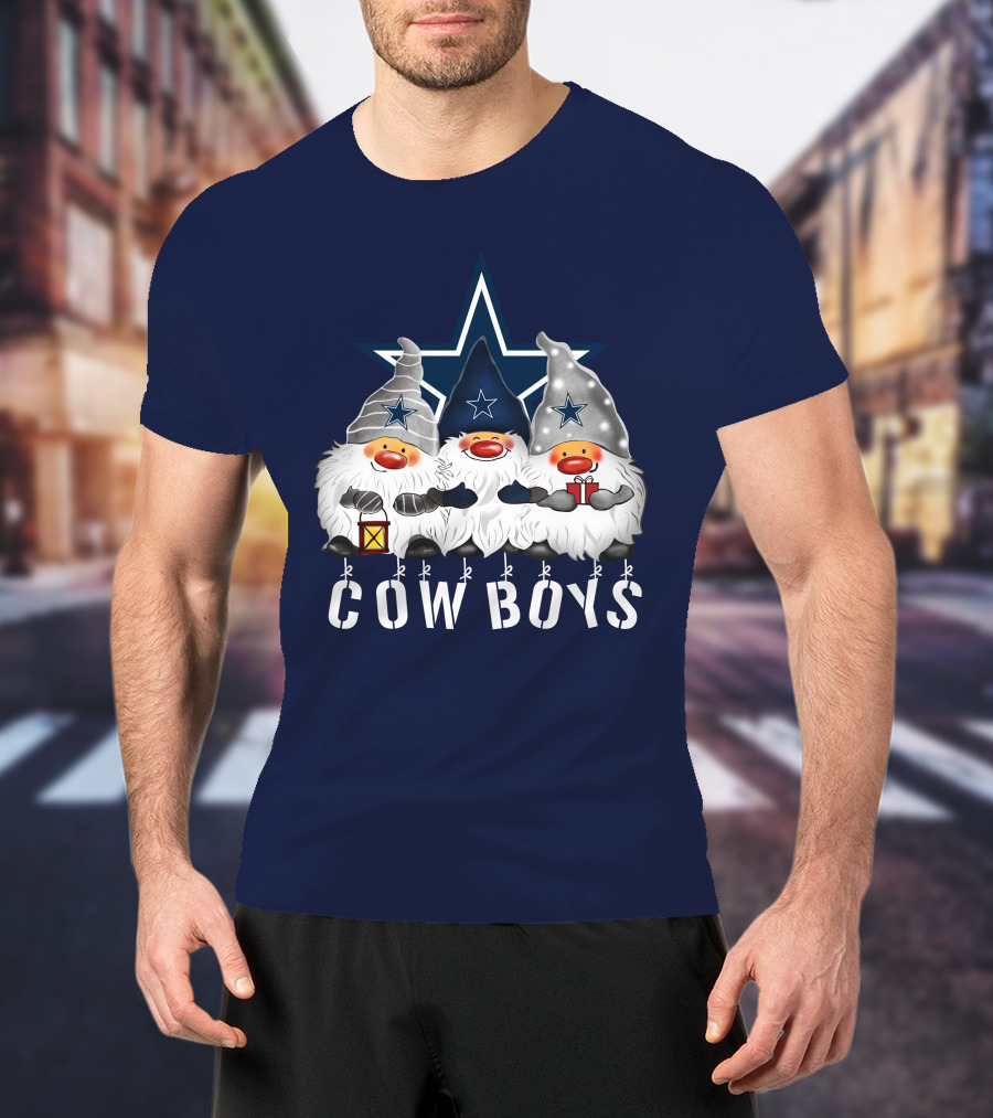 Dallas Cowboys Christmas Gnomes Merry Holidays T-Shirt