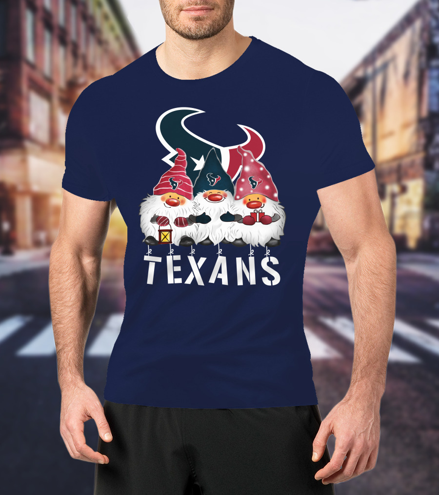 Texans Christmas Gnomes Houston Happy Holidays T-Shirt