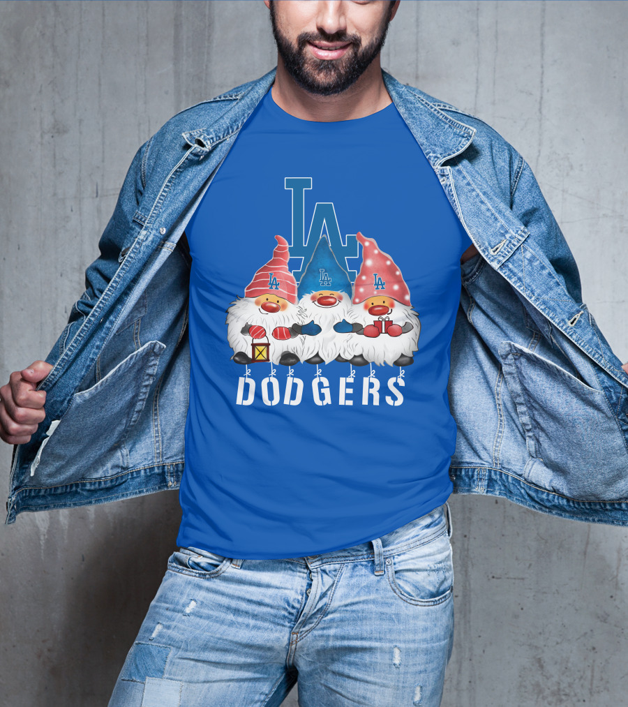 Los Angeles Dodgers Merry Christmas Happy Holidays Gnomes T-Shirt