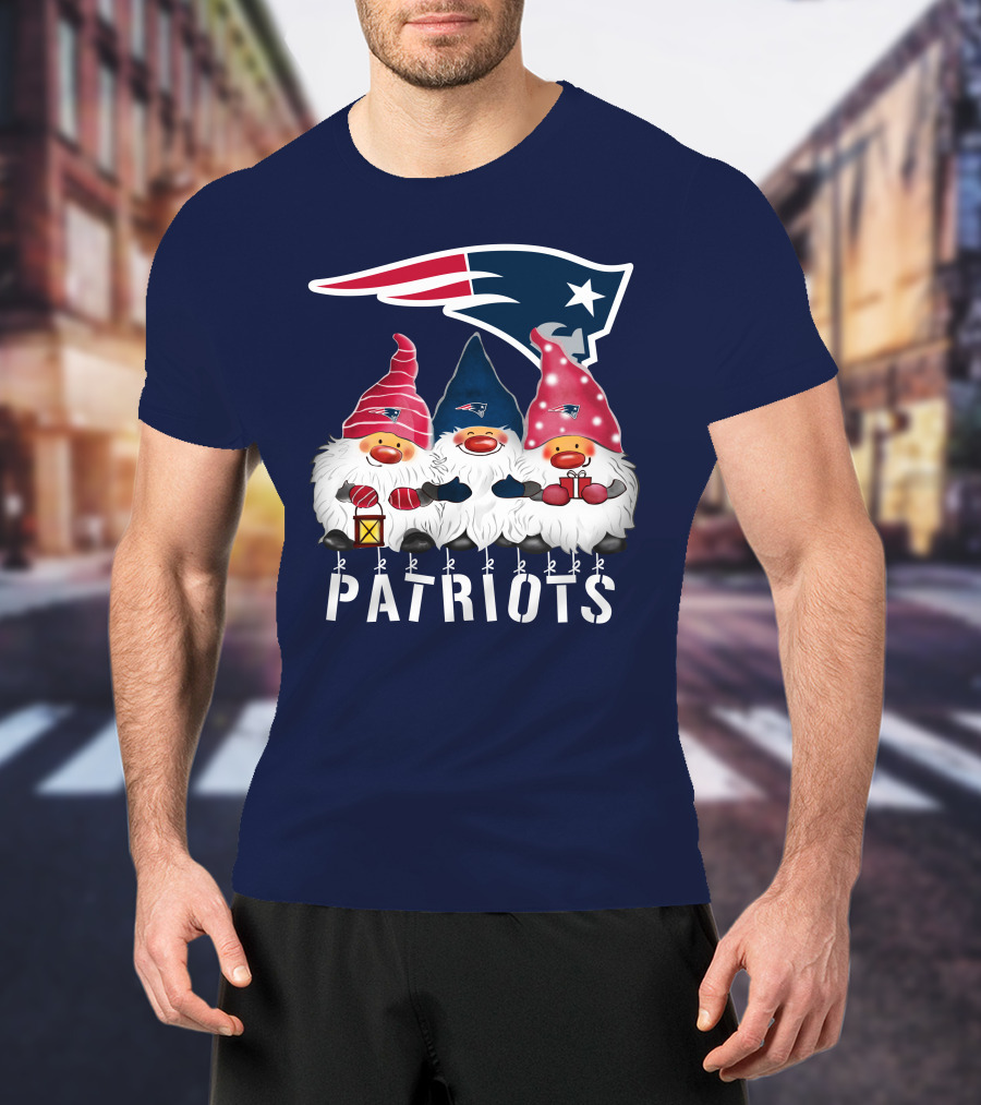 New England Patriots Merry Christmas Happy Holidays Gnomes NFL T-Shirt