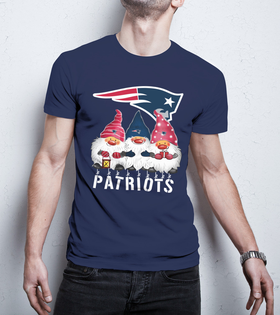 New England Patriots Merry Christmas Happy Holidays Gnomes NFL T-Shirt
